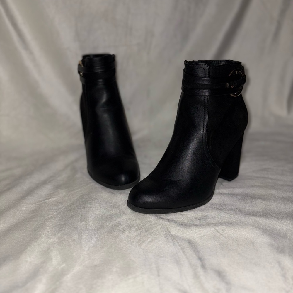 Limelight Black Leather Ankle Boots